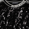 Dolce & Gabbana Black DG Queen Sequin Pullover Sweater