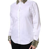Dolce & Gabbana White Cotton Long Sleeves Sequin Shirt Top