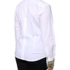 Dolce & Gabbana White Cotton Long Sleeves Sequin Shirt Top