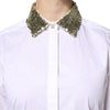 Dolce & Gabbana White Cotton Long Sleeves Sequin Shirt Top