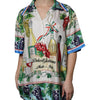Dolce & Gabbana Multicolor Short Sleeve Silk Food Shirt Top