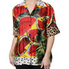 Dolce & Gabbana Multicolor Watermelon Collared Shirt Top
