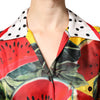 Dolce & Gabbana Multicolor Watermelon Collared Shirt Top