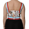 Dolce & Gabbana White Vegetable Print Sweetheart Cropped Top