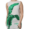 Dolce & Gabbana White Banana Leaf Print Round Neck Tank Top