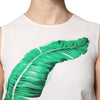 Dolce & Gabbana White Banana Leaf Print Round Neck Tank Top