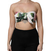 Dolce & Gabbana White Floral Print Cropped Bustier Corset Top