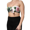 Dolce & Gabbana White Floral Print Cropped Bustier Corset Top