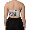 Dolce & Gabbana White Floral Print Cropped Bustier Corset Top