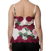 Dolce & Gabbana White Rose Print Satin Lace Tank Top Lingerie