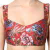 Dolce &amp; Gabbana – Kurzes Bustier-Korsett-Oberteil aus rotem Brokat mit Blumenmuster