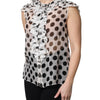 Dolce & Gabbana White Black Polka Dot Cotton Sleeveless Top