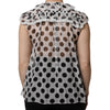 Dolce & Gabbana White Black Polka Dot Cotton Sleeveless Top