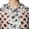 Dolce & Gabbana White Black Polka Dot Cotton Sleeveless Top