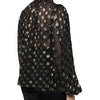 Dolce & Gabbana Black Sheer Tied Neck Polka Dots Blouse Top