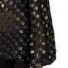 Dolce & Gabbana Black Sheer Tied Neck Polka Dots Blouse Top