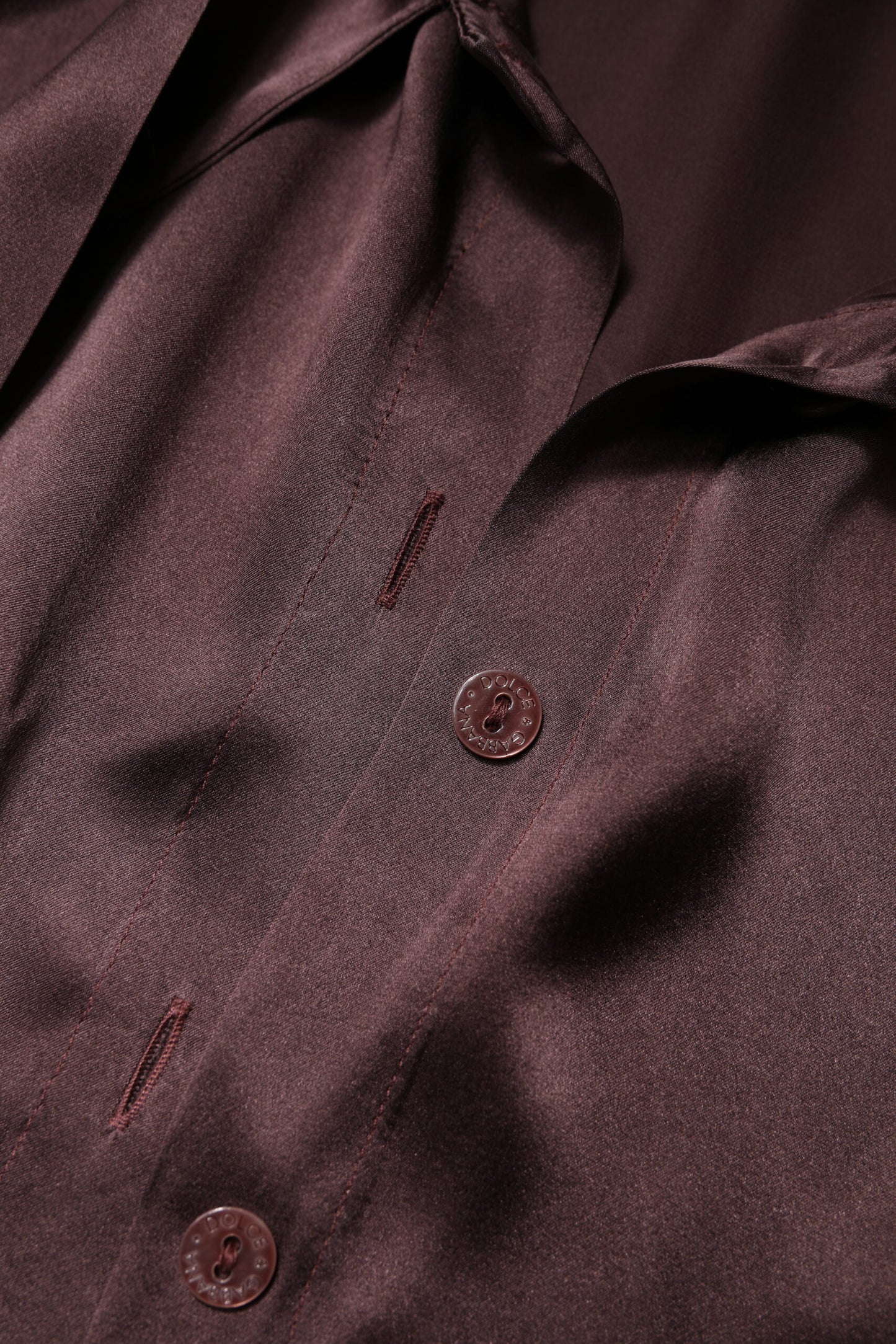 Dolce &amp; Gabbana, Braunes Langarm-Bluse-Top mit Ascot-Kragen