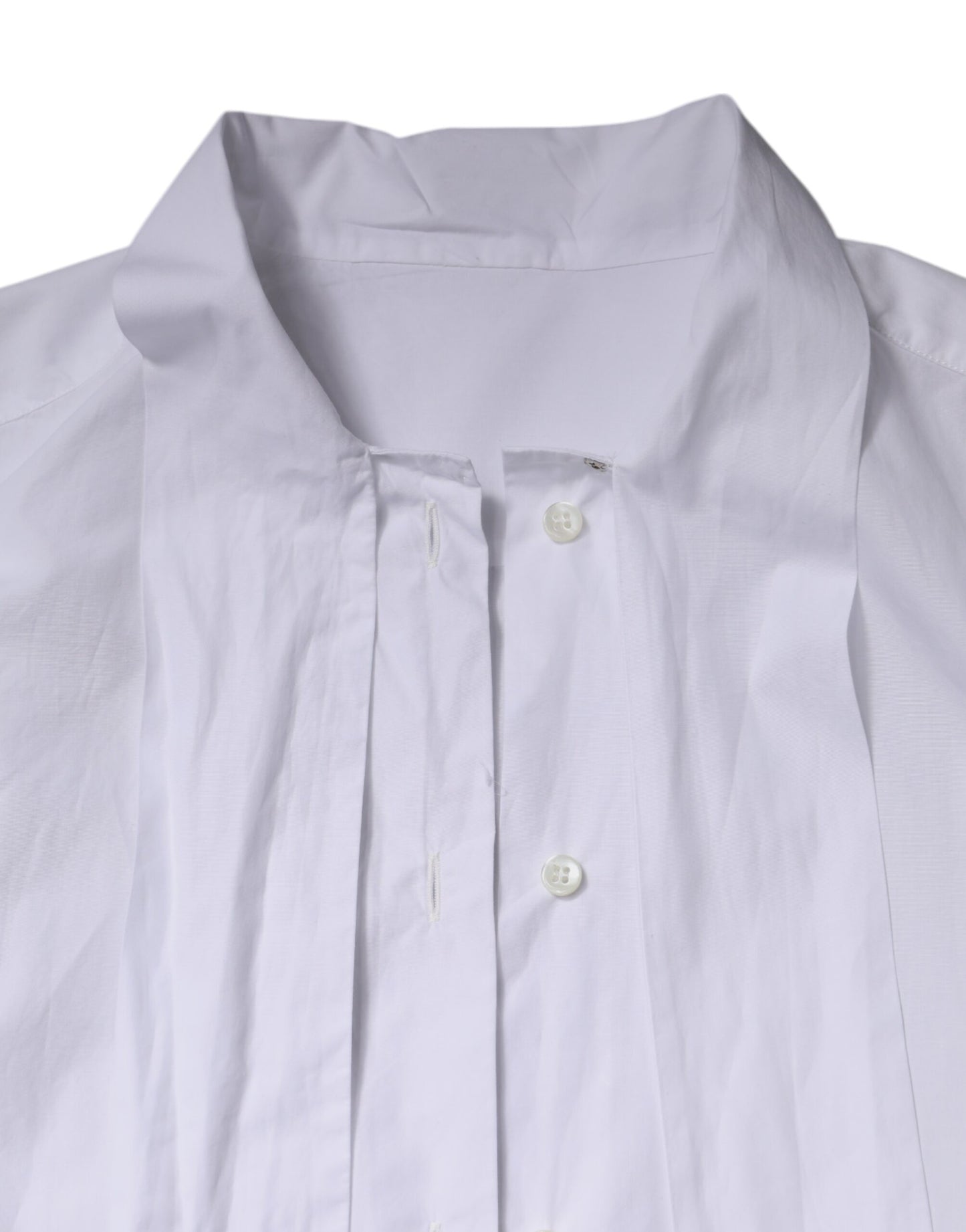 Dolce &amp; Gabbana, weißes Langarm-Bluse-Top mit Ascot-Kragen