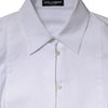 Dolce & Gabbana White Cotton Dress Collared Dress Shirt Top