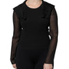 Dolce & Gabbana Black Silk Sheer Long Sleeves Blouse Top