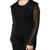 Dolce & Gabbana Black Silk Sheer Long Sleeves Blouse Top