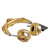 Dolce & Gabbana Gold Leather Floral Crystal Angel Headset Headphones