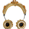 Dolce & Gabbana Gold Leather Floral Crystal Angel Headset Headphones