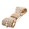 Dolce & Gabbana Gold Tone Brass Bow Crystal FauxPearl Embellished Brooch