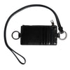 Dolce & Gabbana Black Leather Logo Embossed Lanyard Card Holder Wallet