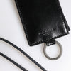 Dolce & Gabbana Black Leather Logo Embossed Lanyard Card Holder Wallet