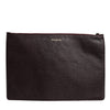 Dolce & Gabbana Brown Leather #DGFAMILY Embellished Men Clutch Pouch Bag