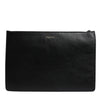 Dolce & Gabbana Black Leather #DGFAMILY Embellished Men Zip Pouch Bag