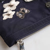 Dolce & Gabbana Blue DG Logo Patch Embellished Pouch Clutch Bag