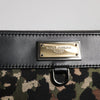 Dolce & Gabbana Multicolor Leopard Jacquard Print Logo Plaque Pouch Bag