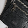 Dolce & Gabbana Black Calfskin Logo Plaque Belt Waist Men Fanny Pack Bag