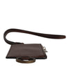 Dolce & Gabbana Brown Calf Leather Lanyard Logo Card Holder Wallet