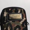 Dolce & Gabbana Multicolor Leopard Jacquard Logo Plaque Neck Strap Bag