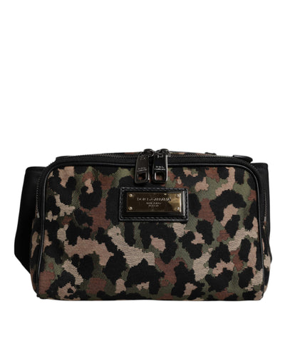 Dolce & Gabbana Multicolor Leopard DG Logo Belt Waist Fanny Pack Bag
