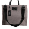 Dolce & Gabbana Grey Alpaca Wool Logo Plaque Tote Shoulder Bag