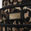 Dolce & Gabbana Multicolor Leopard Print DG Logo Plaque Men Backpack Bag