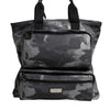 Dolce & Gabbana Gray Camo Cotton Multiple Compartments Tote Bag