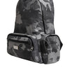 Dolce & Gabbana Gray Cotton Camouflage Logo Plaque Backpack Bag