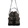 Dolce & Gabbana Multicolor Leopard Cotton Shoulder Bucket Bag