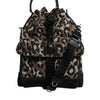 Dolce & Gabbana Multicolor Leopard Cotton Shoulder Bucket Bag