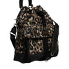 Dolce & Gabbana Multicolor Leopard Cotton Shoulder Bucket Bag