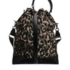 Dolce & Gabbana Multicolor Leopard Cotton Shoulder Bucket Bag