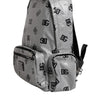Dolce & Gabbana Polyester Gray Black DG Logo Plaque Backpack Bag