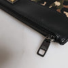 Dolce & Gabbana Multicolor Leopard Jacquard Print Logo Plaque Pouch Bag