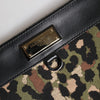 Dolce & Gabbana Multicolor Leopard Jacquard Print Logo Plaque Pouch Bag