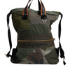 Dolce & Gabbana Military Green Patchwork Rucksack Backpack Bag